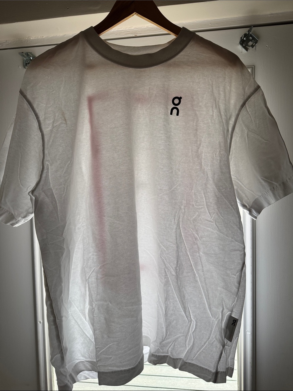On Court White Short Sleeve Tee with Small Black Logo